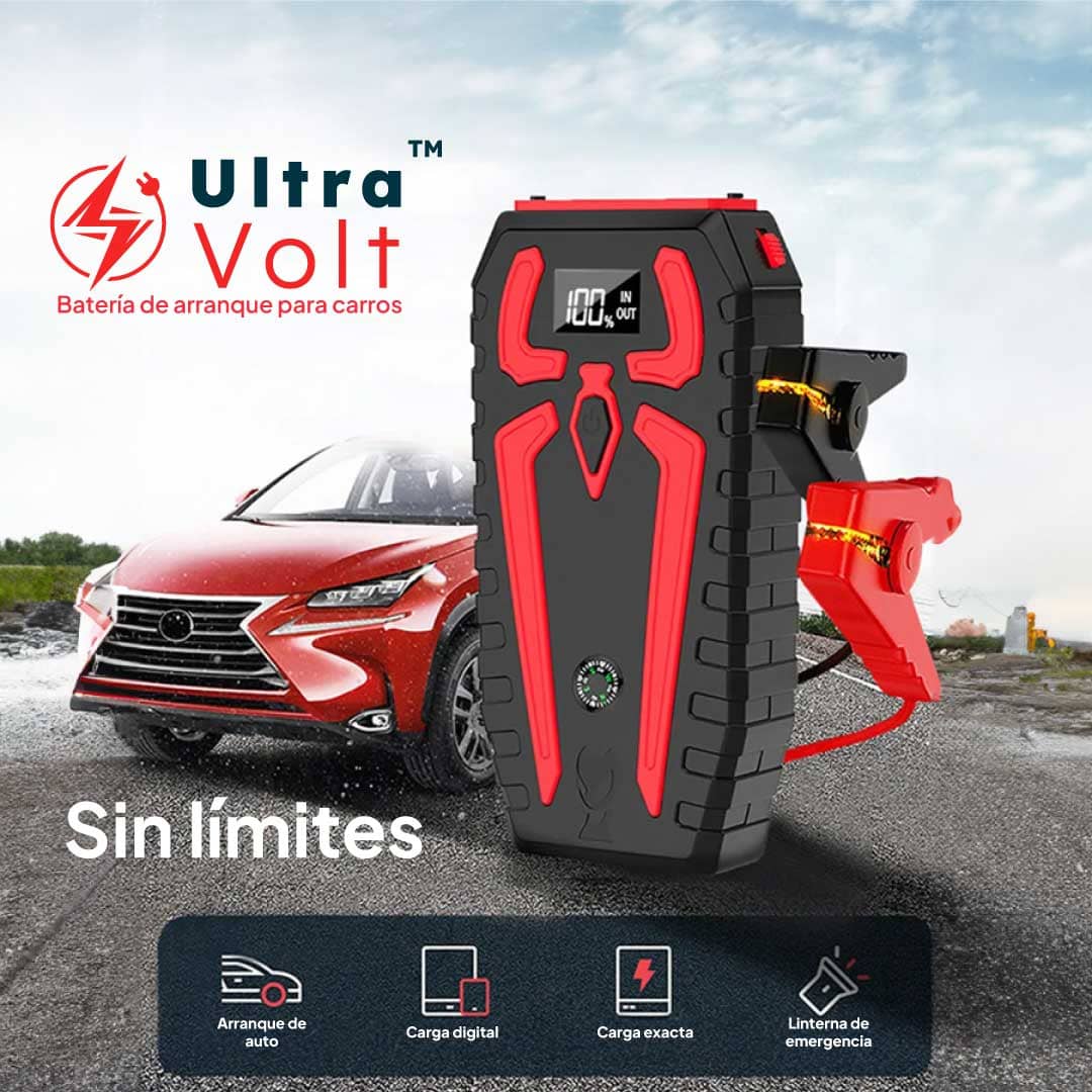 batería de carro ultravolt portátil con arrancador de emergencia y USB